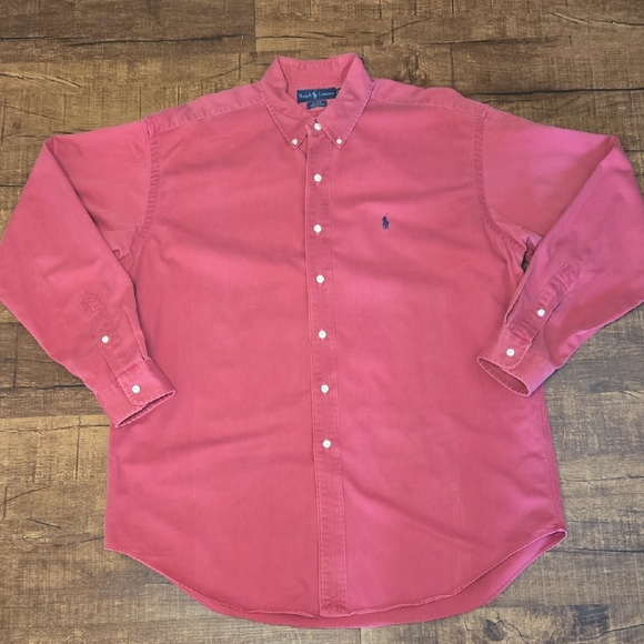 Polo Ralph Lauren Other - Polo Ralph Lauren Mens Red Button Down Shirt Classic Cotton Large Heritage Prep